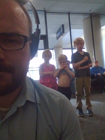 I was watching The Avengers on my laptop at the airportthis was happening behind me