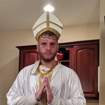 I went as Pope Malone for Halloween