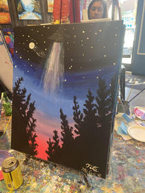 I went to one of those paint and sip things and I fucked my painting up so I made a UFO