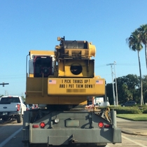 I wish more heavy machinery had signs like this on it Im always curious what they do THE MORE YOU KNOW