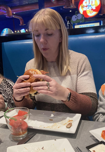 I wish my wife looked at me like she looked at this burger