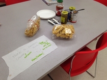 I work at Target and had to work Christmas Eve I was told by our HR person that there would be a nacho bar in the break room You can imagine my disappointment when I walked in and saw this