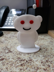 I work for a plastics company and made myself a desk friend 