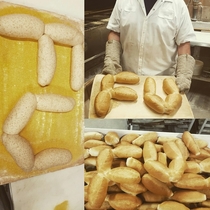 I work in a bakery While traying buns I sent a message to the guy working the oven