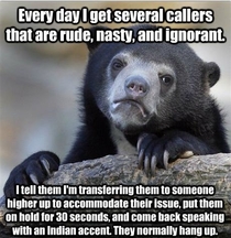 I work in a call center
