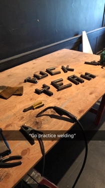 I work in the theater building sets and we were told to brush up on our welding skills so I made this