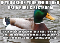 I would like to think this is common sense but Ive used enough public restrooms to know females can be rather disgusting