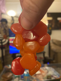 If its stuck together it counts as one Gusher