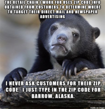 If Redditors in Barrow Alaska start getting junk mail ads for a retail chain that doesnt have a single store anywhere in the state its totally my fault