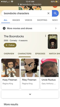 If you google boondocks characters right now