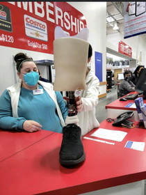 If you or someone you know were at Costco today around  PM amp lost your prostectic leg in the handicap parking area we turned it in to the membership desk