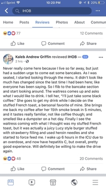 IHOBs Facebook reviews are hilarious right now