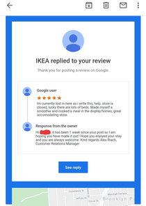 Ikea Madlad replied to my review