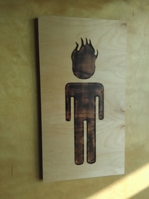 Im proud to see a gender inclusive restroom sign This one even accepts people who identify as Ghost Rider