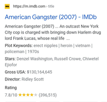 Imdbs American Gangster  plot keywords arent selling it to me