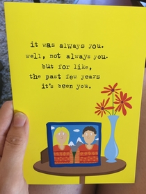 Immediately bought this as the anniversary card