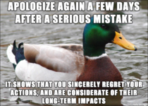 In addition to saying sorry right after you fuck up