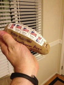 In case you were wondering the answer is yes you can mail your friend a potato