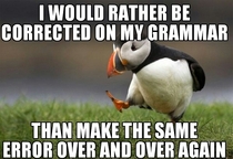 In response to the guy being downvoted about grammar correction