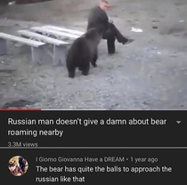 In Russia you dont run from bear Bear run from you