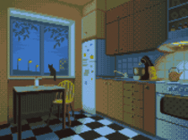 In the Kitchen  pixel art by me 