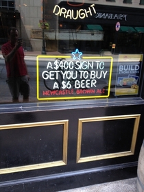 In the window of the bar I went to today