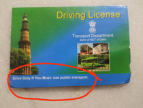 Indian Driving License discouraging drivers