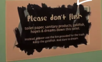 Inspirational toilet sign