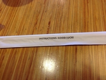 Inspirational words from my chopsticks