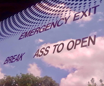 Interesting emergency exit sign