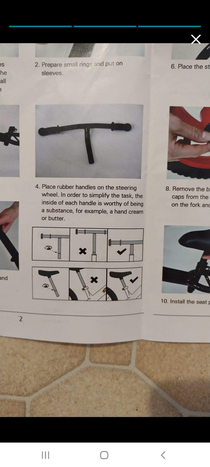 Interesting instructions on a bike I was looking into buying my  year old