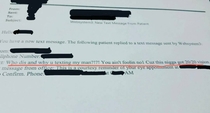 Interesting response to the appointment reminder from an eye doctors office