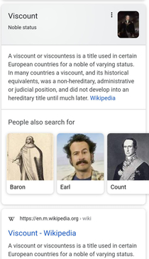 Interesting search result for British nobility ranks