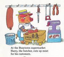 Is the Busytown butcher chopping up his family