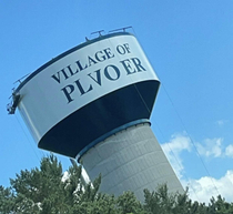 It was the Village of Plover guess we are now known as the Village of Plvoer with a backwards V Nice job painters