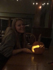 Its a little after Halloween but I finally carved my pumpkin