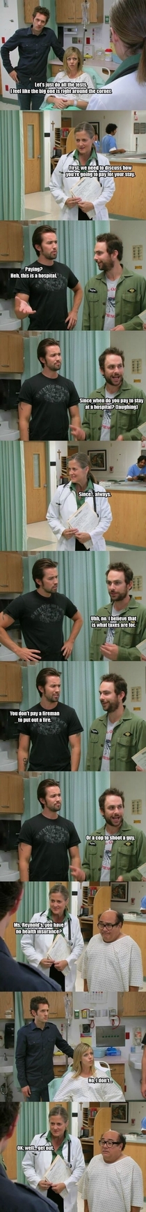 Its Always Sunny in Philadelphia on health care in America