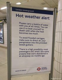 Its hot on the London Underground