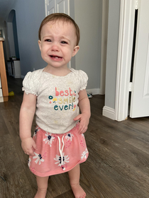 Its my daughters first birthday showing off her best smile ever