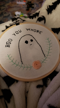 ive gotten back into game embroidery while on bed rest for an emergency surgery