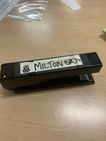 Ive had this stapler for  years carried it from one job to another and it finally happened a customer got the joke