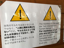 Japanese park letting visitors know its monkeys are tired of your crap