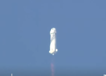 Jeff Bezos Blue Origin Spaceship at distance looks like something else