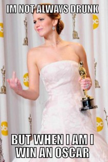 Jennifer Lawrence Oscar winning drunk actress
