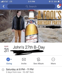 Johns fianc cheated on him so he made his engagement photos into hilarious birthday invites