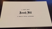 Jonah Hill refuses to sign autographs Instead he hands out this business card
