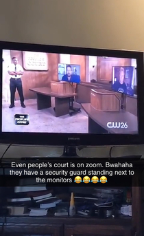 Judge Judy went virtual but the security guard did not
