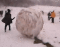 Jumping over a snowball