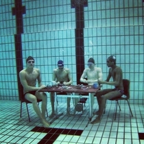 Just a casual underwater game of poker