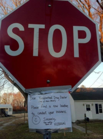 Just a friendly note from the neighborhood
